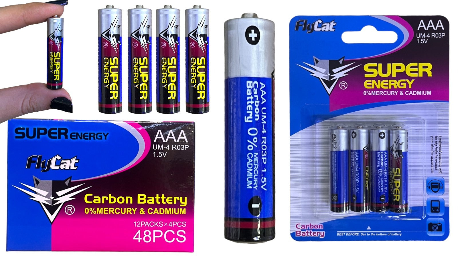 PILAS FLYCAT (AAA) CARTON X 4 PCS PILAS FLYCAT (AAA) CARTON X 4 PCS